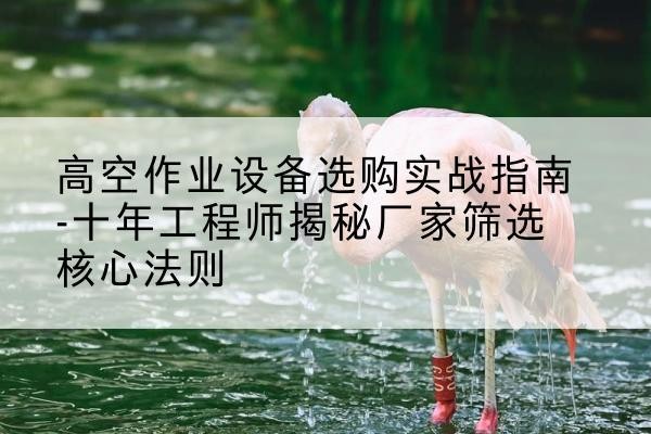 横峰剪叉式升降机厂家-高空作业设备选购实战指南-十年工程师揭秘厂家筛选核心法则